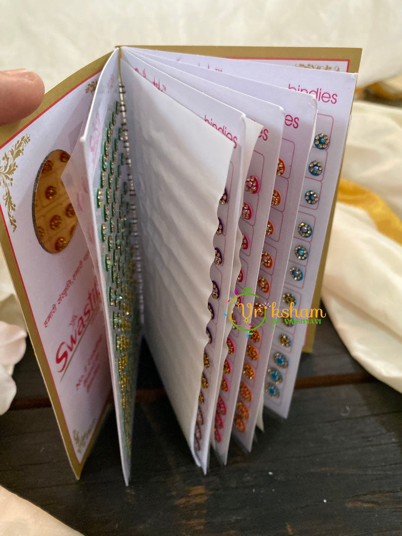 Cocktail Stone Sticker Bindi Book- Swasthik Long -BB113