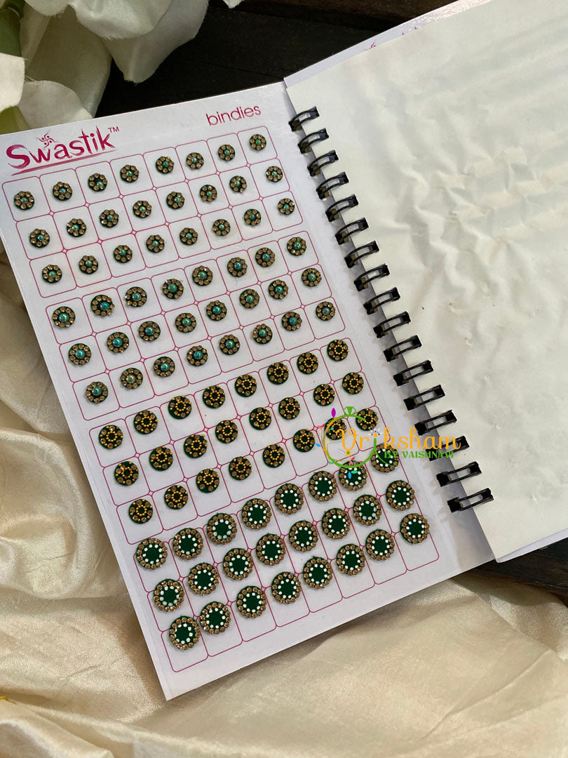 Cocktail Stone Sticker Bindi Book- Swasthik Long -BB113