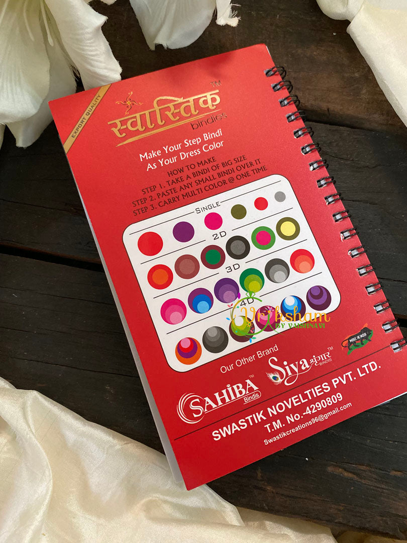 Cocktail Stone Sticker Bindi Book- Swasthik Long -BB113