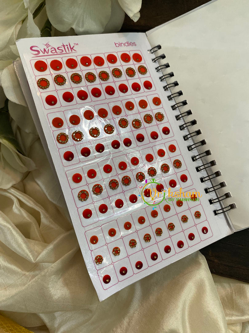 Cocktail Stone Sticker Bindi Book- Swasthik Long -BB114