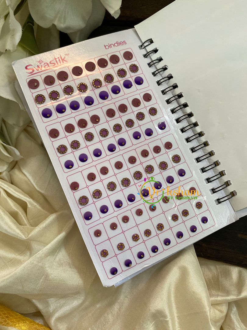 Cocktail Stone Sticker Bindi Book- Swasthik Long -BB114