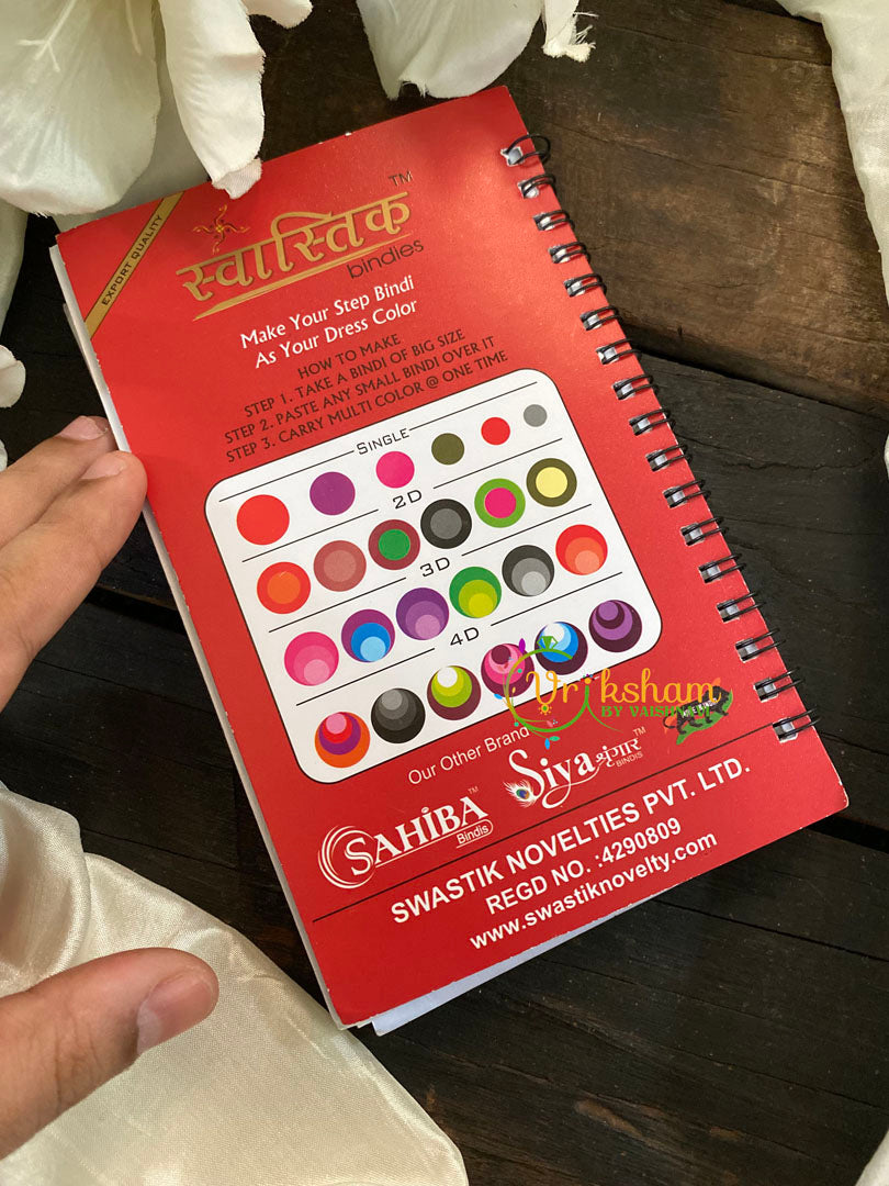 Cocktail Stone Sticker Bindi Book- Swasthik Long -BB114