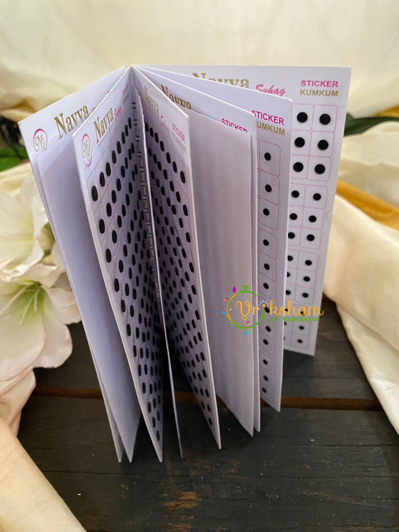 Black Round Plain Sticker Bindi Book-Navya Long-BB117