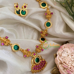 Gold Imitation Palakka Lakshmi Haram Chain -G3110