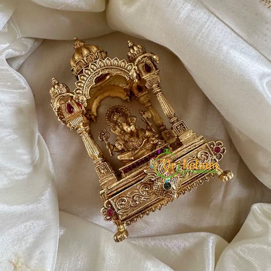 Gold Look Alike Temple Kumkum Box -Ganesh-G10250