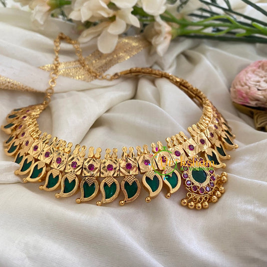 Gold Look Alike Palakka Maanga Choker Neckpiece -G3109