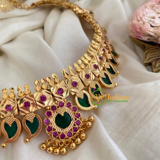 Gold Look Alike Palakka Maanga Choker Neckpiece -G3109