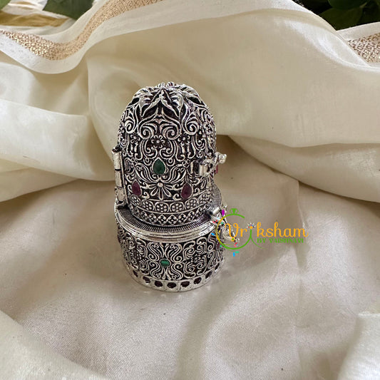 Silver Look Alike Temple Kumkum Box -Ram Parivar-G10271