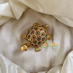 Gold Look Alike Temple Kumkum Box -Turtle-G10258