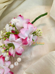 White Pink Veni with Beads- Hair Accessory-H353