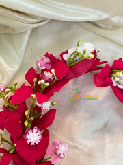 Reddish Pink Veni with Jasmine - Flower Accessory -H369