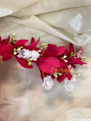 Reddish Pink Veni with Jasmine - Flower Accessory -H369