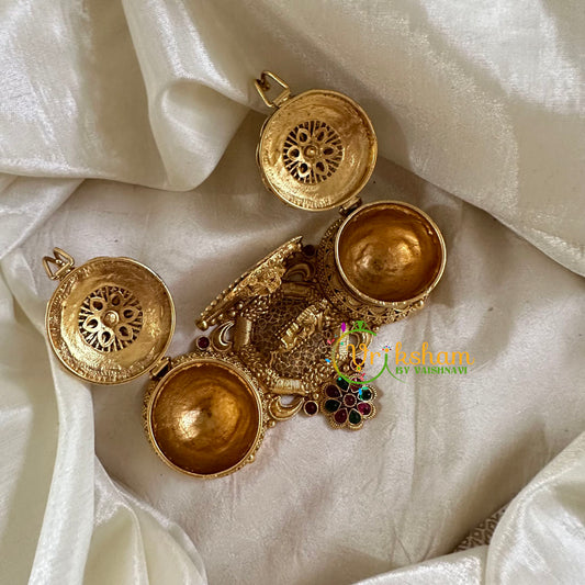 Gold Look Alike Temple Kumkum Box -Ganesh Goddess-G10253