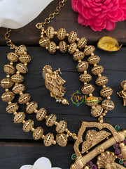 Antique Krishna Radha Temple Pendant Neckpiece -G7314