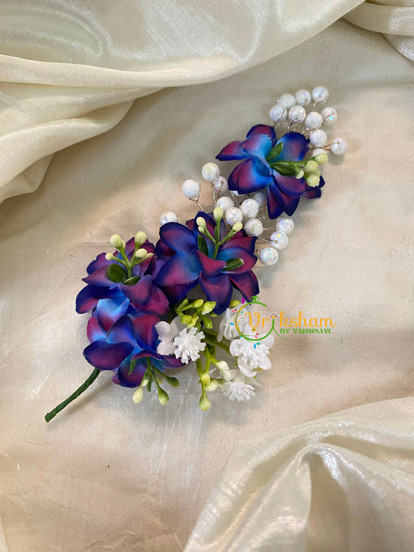 Blue Veni with Beads- Hair Accessory-H355