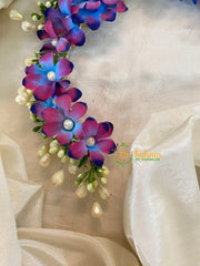 Blue Purple Veni with Beads- Hair Accessory-H363