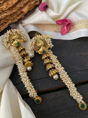 Unique Bridal Jhumkas with Cluster Pearl Hangings-G2472