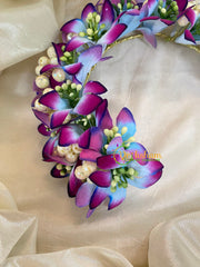 Blue Purple Veni with Beads- Flower Accessory-H379