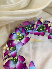 Blue Purple Veni with Beads- Flower Accessory-H379