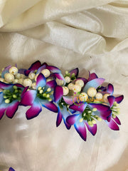 Blue Purple Veni with Beads- Flower Accessory-H379