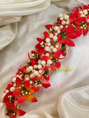 Fire Red Veni with Beads- Flower Accessory-H380