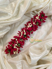 Red Pink Veni with Beads- Flower Accessory-H382