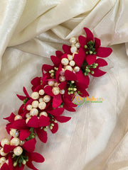 Red Pink Veni with Beads- Flower Accessory-H382