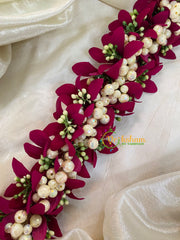 Maroon Veni with Beads- Flower Accessory-H350