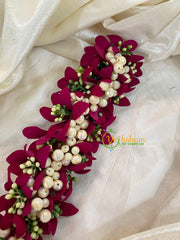 Maroon Veni with Beads- Flower Accessory-H350