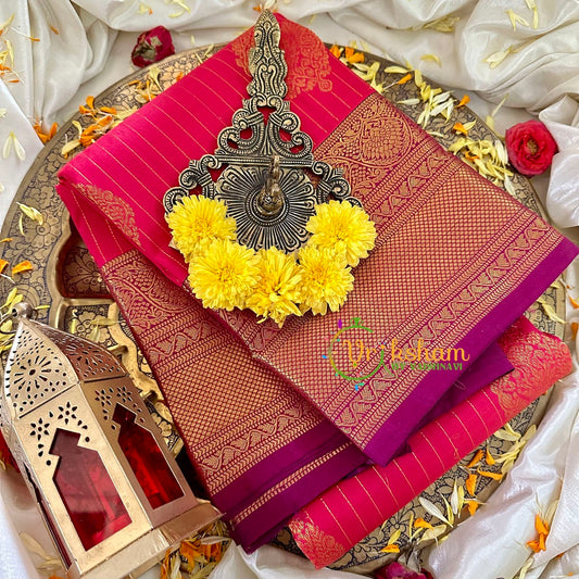 Rani Pink Kanchi Pure Silk Saree-VS1739