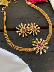 Traditional Addigai Choker Neckpiece -Red Tilak-G7322