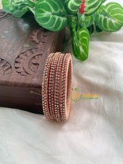 Gold Thin Silk Thread AD Stone Bangle -G8596