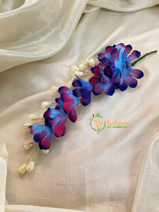 Blue Purple Veni with Beads- Hair Flower Accessory-H359