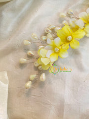 Yellow White Veni with Beads- Hair Flower Accessory-H360