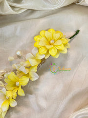 Yellow White Veni with Beads- Hair Flower Accessory-H360