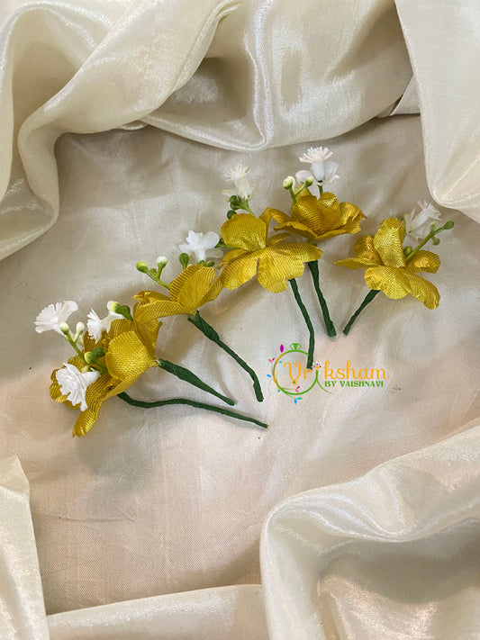 Yellow Bridal Flower Accessory -6 pieces -H376