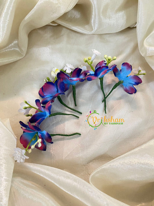 Blue Purple Bridal Flower Accessory -6 pieces -H374