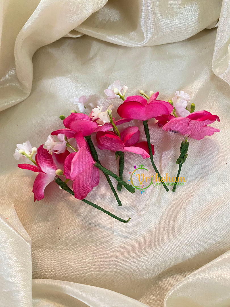 Rose Pink Bridal Flower Accessory -6 pieces -H372