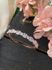 American Diamond Bracelet- White- Rose Gold Tone -G2520
