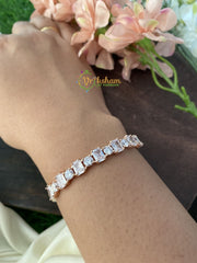 American Diamond Bracelet- White- Rose Gold Tone -G2520