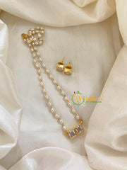 AD Stone Pearl Short Neckpiece -Double -G7342