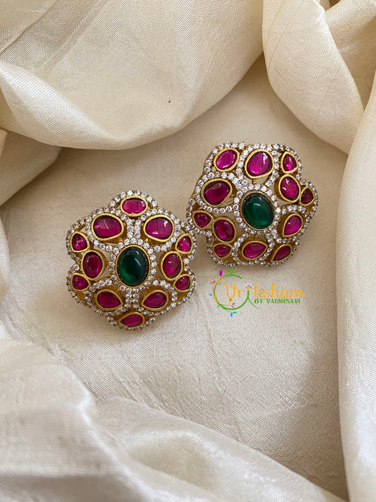 Premium Precious Jadau Kundan Studs -J1472