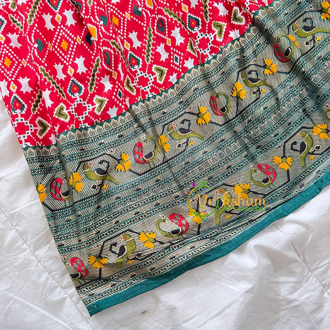 Green and Red Indian Traditional Girls Lehenga Set -VS800
