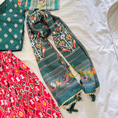 Green and Red Indian Traditional Girls Lehenga Set -VS800
