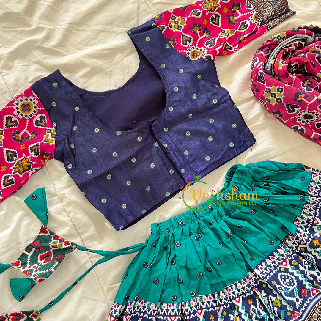 draft Blue Green Indian Traditional Girls Lehenga Set -VS832 (Copy)
