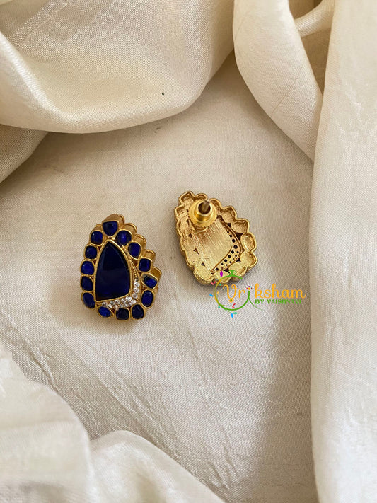 Precious Jadau Kundan Studs -Tilak-Blue-J1453