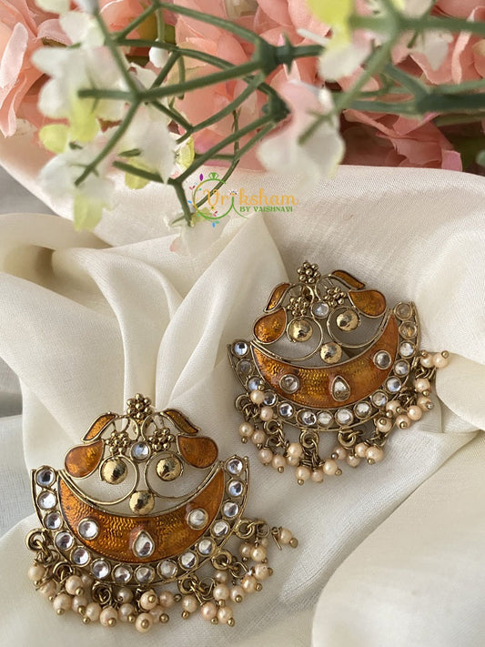 Party Wear Designer Danglers -Mustard Yellow-G2499