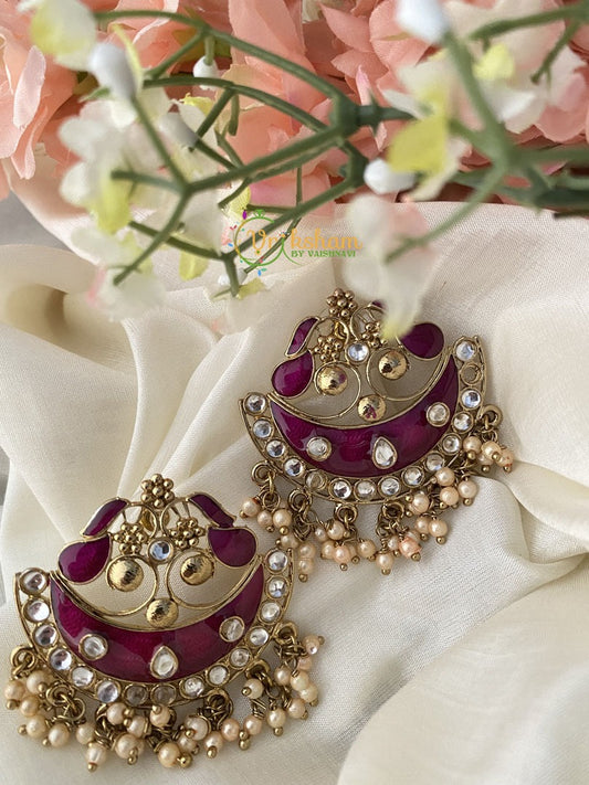 Party Wear Designer Danglers -Maroon-G2498