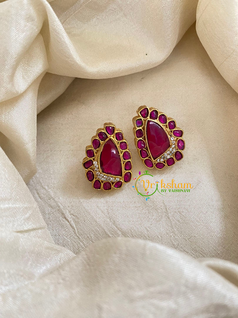 Precious Jadau Kundan Studs -Pink-Tilak-J1455