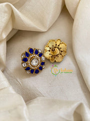 Precious Jadau Kundan Studs -Blue-J1452